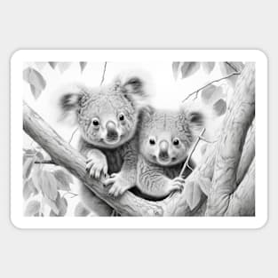 Koala Animal Discovery Wild Nature Ink Sketch Style Sticker